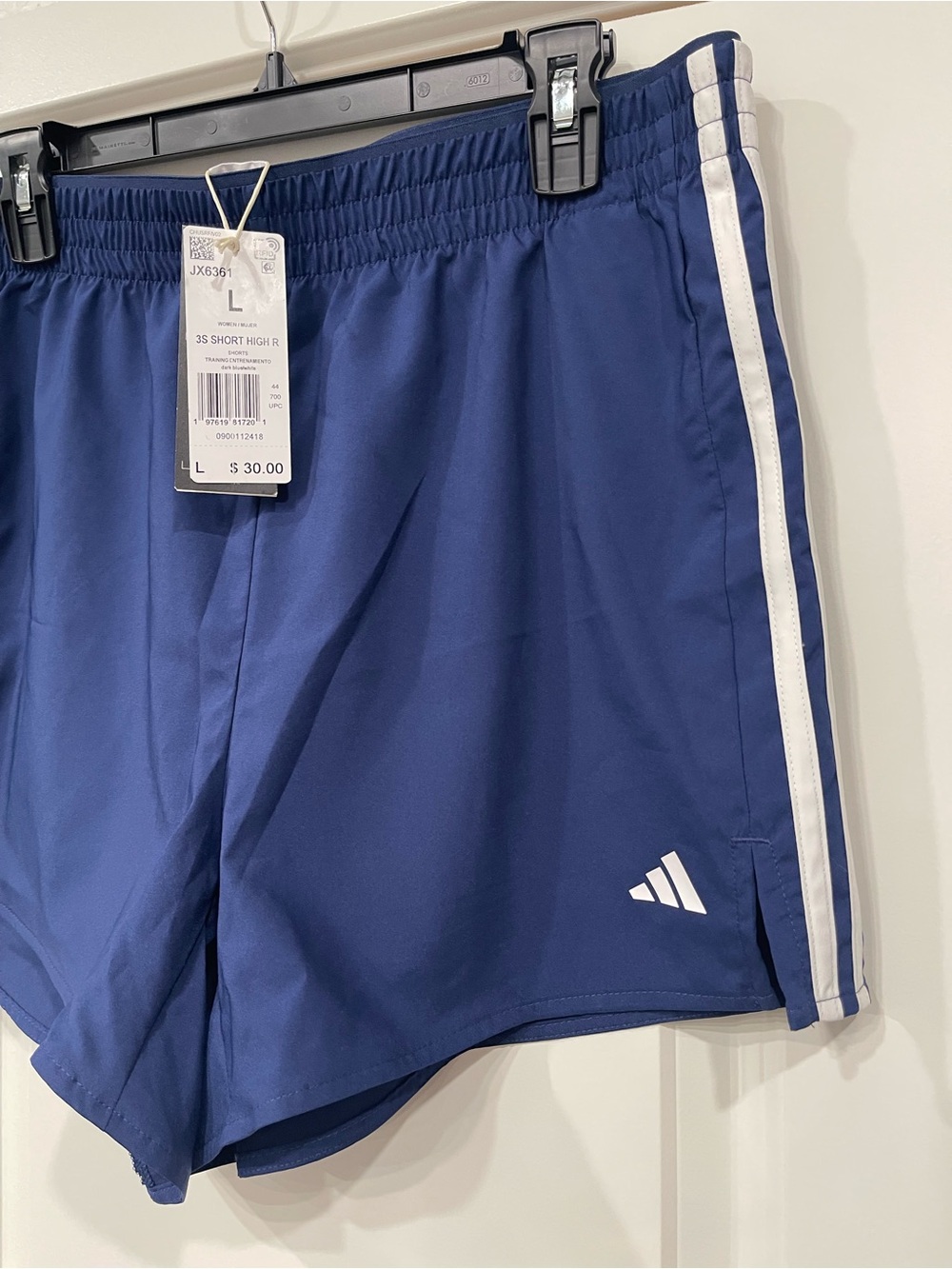 adidas 3-Stripes High-Rise Training Shorts Women's L New with Tags - Picture 2 of 12